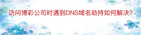 访问博彩公司时遇到DNS域名劫持如何解决？