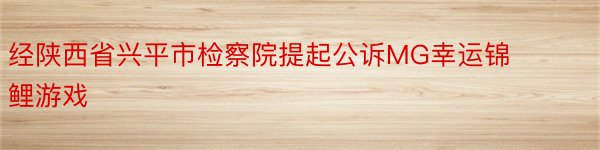 经陕西省兴平市检察院提起公诉MG幸运锦鲤游戏