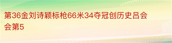 第36金刘诗颖标枪66米34夺冠创历史吕会会第5