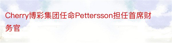 Cherry博彩集团任命Pettersson担任首席财务官